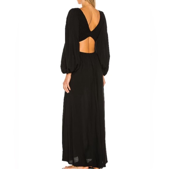 Indah Julie Solid Ruched Bodice Cutaway Maxi Dress - Picture 4 of 6